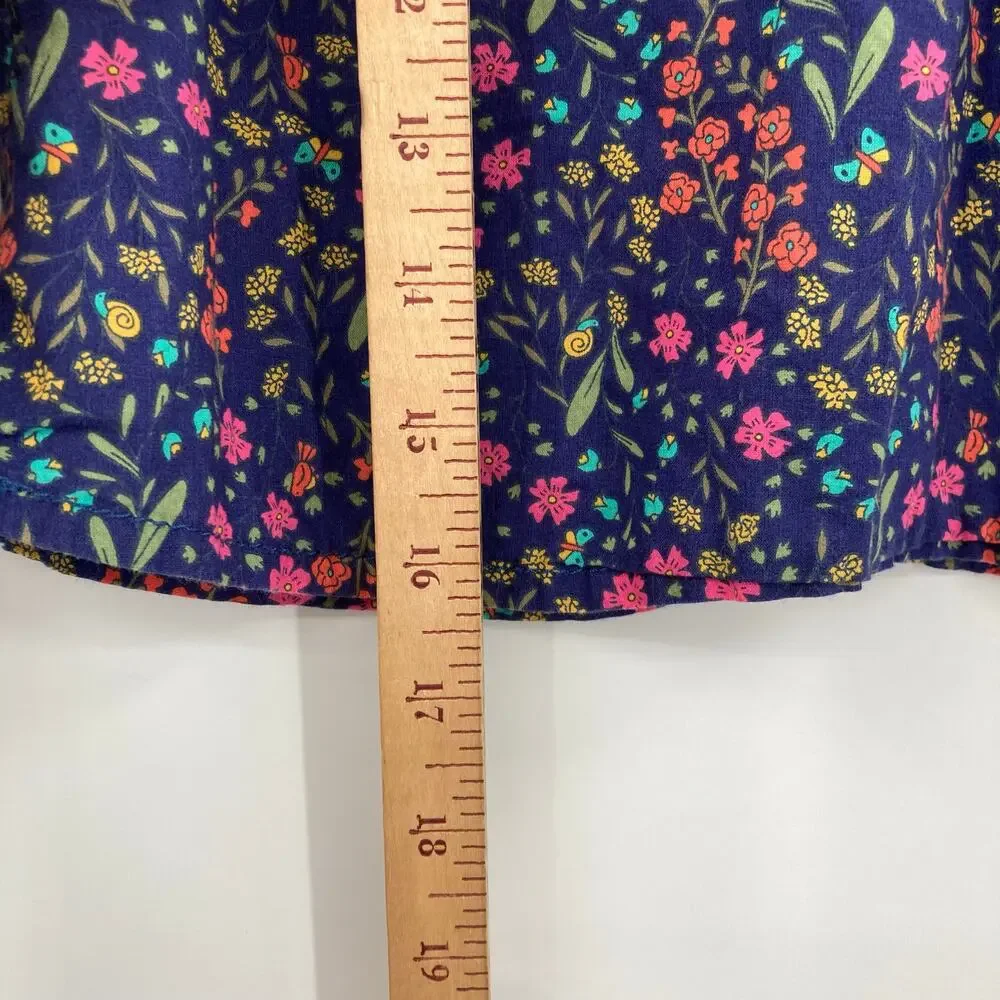 Osh Kosh Bgosh Dark Floral Peasant Cotton Top Girls Size 5